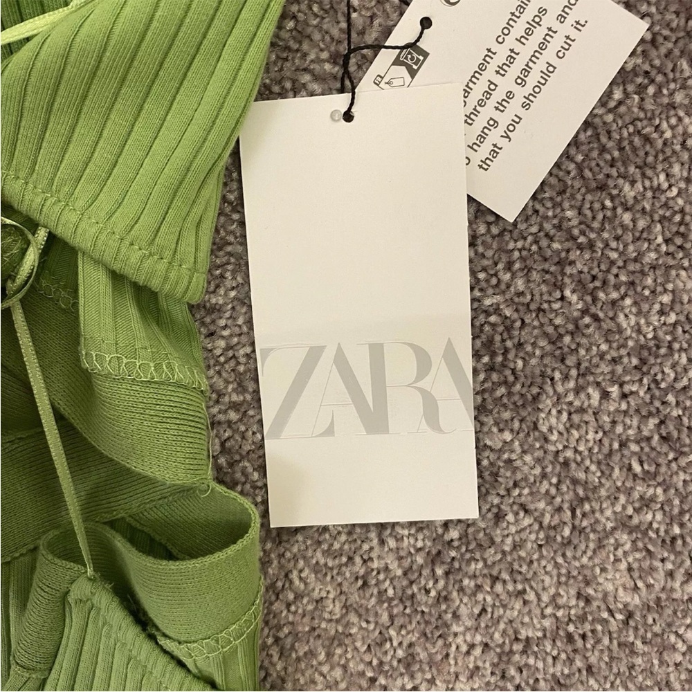 Zara Lime Green Ribbed Crisscross Bodysuit - Picture 15 of 16